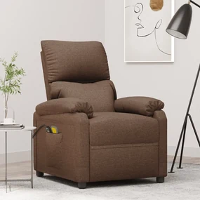 vidaXL Massagestoel verstelbaar elektrisch stof bruin
