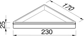 Geesa Frame Hoekplanchet met witte inzet 23x17x2,5 cm Chroom