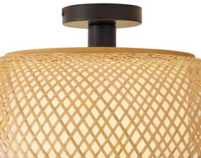Japandi plafondlamp bamboe met witte binnenkant - Liva