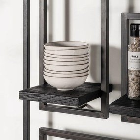 DTP Home Shelfmate Black Type E Wandplank Van Zwart Teakhout - 20x25x35cm.