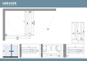 Brauer Void profielloze douchecabine 90x90cm koper geborsteld PVD