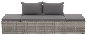 vidaXL Tuinbed 195x60 cm poly rattan grijs