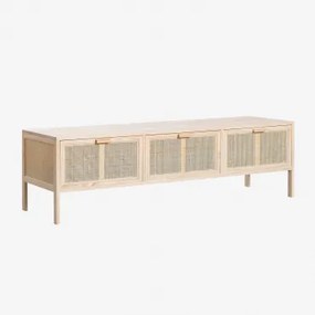 Tv-meubel 135x45 Cm Van Rotan En Hout Reyna Bruin – Natuurlijk Hout - Sklum