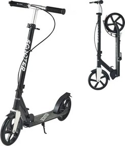 VEVOR Scooter (2 wielen) voor kinderen vanaf 8 jaar, stadsscooter, kinderscooter, straatscooter met in hoogte verstelbaar stuur, antislip deck en handrem, step tot 100 kg, zwart + zilver