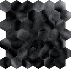 Zelfklevend Mozaïek Hexagon Gun Metal Black - 29.5 cm x 29.5 cm x 0.4 cm | 0.5 kg | Paneli zelfklevende steenstrips