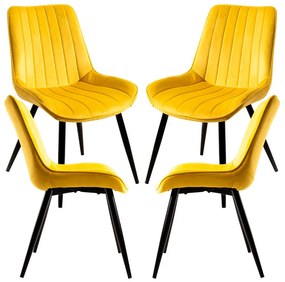 Set van 4 Lene Fluwelen Stoelen