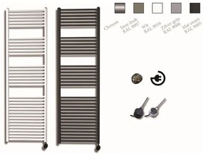 Sanicare Elektrische Design Radiator - 172x45 cm - 920 Watt - thermostaat chroom rechtsonder - zilver grijs HRAEC 451720/Z