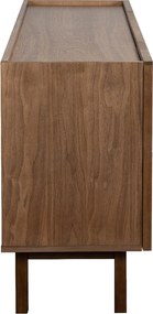 Walnoot Dressoir Met Stoffen Deuren 180 Cm - 180x40x60cm.