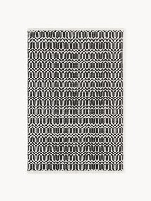 Handgeweven indoor & outdoor vloerkleed Rune met geometrisch patroon