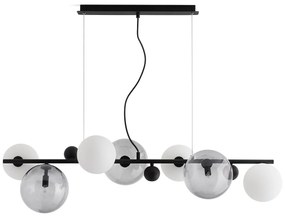 Hanglamp in smoked glas en metaal, Bullesco