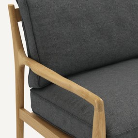 Fauteuil van eiken, fineer en linnen, Dilma