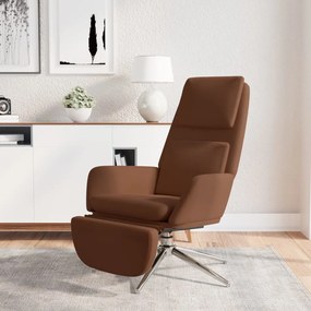 vidaXL Relaxstoel met voetensteun microvezelstof bruin