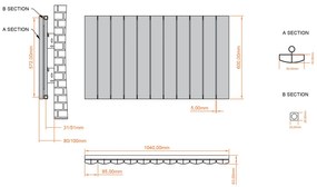 Eastbrook Tordino radiator 105x60cm aluminium 1129W antraciet