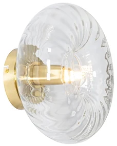 Smart wandlamp goud met glas incl. Wifi P45 - Ayesha E27 rond Binnenverlichting Lamp