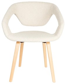Zuiver Flexback Design Eetkamerstoel Hout Beige Boucle