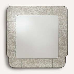 Vierkante spiegel met antiek afgewerkte glasranden, hoogte 105 cm, ORIS