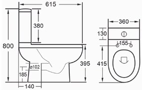 Eastbrook Dura randloze toiletpot wit glans