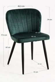 Set 4 Luk Fluwelen Stoelen