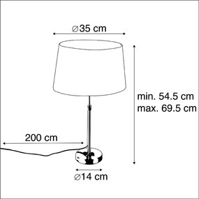 Tafellamp goud/messing met linnen kap zwart 35 cm - Parte Modern E27 cilinder / rond rond Binnenverlichting Lamp