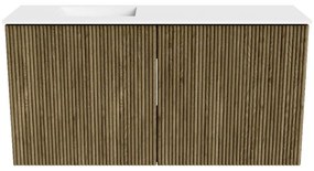 Mondiaz Joya 80cm toiletmeubel dusk met wastafel faye links 1 kraangat talc