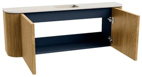 Mondiaz Joya DLux 115cm toiletmeubel ronding links/rechts oak met wastafel faye midden zonder kraangat meli