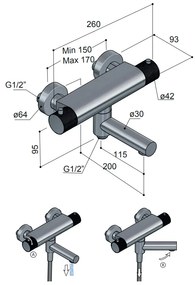 Hotbath Cobber X thermostatische badmengkraan geborsteld nikkel