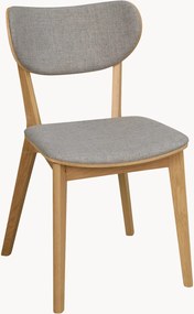 Gestoffeerde eettafelstoelen Kato van eikenhout, 2-delig
