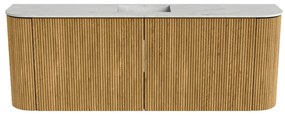 Mondiaz Joya DLux 115cm toiletmeubel ronding links/rechts oak met wastafel faye midden 1 kraangat opalo