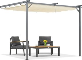 Terrasoverkapping Santana 4x4m crème Garden Point