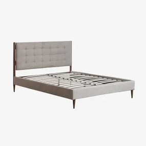 Samira Gestoffeerd Bed Stof Grijs – Taupe – Koel & 135 X 200 Cm - Sklum