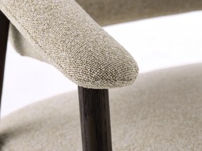 GARDA beige mélange (stof Lake 120) / eiken dark espresso - GESTOFFEERDE STOEL VOOR WOONKAMER/EETKAMER