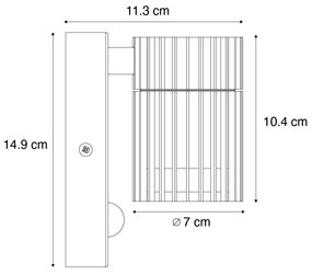 Design buiten wandlamp met bewegingsmelder zwart met bewegingssensor IP44 - Boris Design GU10 IP44 Buitenverlichting rond