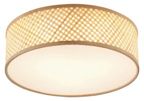 Oosterse plafondlamp bamboe naturel 40cm - TremmoOosters E27 Scandinavisch Bohemian rond Binnenverlichting Lamp