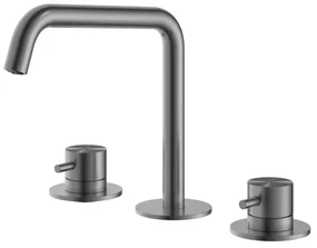 Hotbath Archie Wastafelmengkraan 3 gats zonder waste BGP Geborsteld Gunmetal PVD AR033BGP