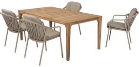 Manitoba Liam dining tuinset 180x100xH75 cm 5 delig teak Taste 4SO