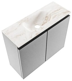 Mondiaz Ture DLux toiletmeubel 60cm plata met wastafel frappe midden zonder kraangat