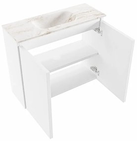 Mondiaz Ture DLux toiletmeubel 60cm talc met wastafel frappe midden zonder kraangat