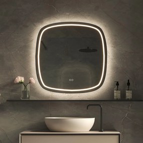 Hipp Design Phantom Deens ovale spiegel met verlichting en verwarming 80x80cm