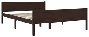vidaXL Bedframe massief grenenhout donkerbruin 120x200 cm