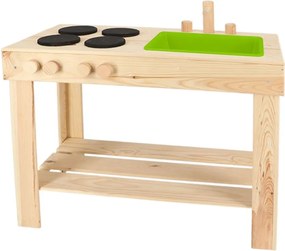 Esschert Design modderkeuken S - Kinderkeuken geschikt voor buiten - L78 x B40.3 x H71.8 cm - Geschikt voor kinderen vanaf 4 jaar