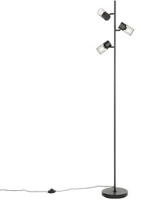 Industriële vloerlamp zwart 3-lichts - Jim