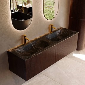 Mondiaz Kurve-dlux 150cm badmeubel ruby met 2 lades en wastafel stor small dubbel 2 kraangaten lava