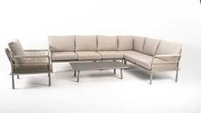 DATHO OUTDOOR Hoek Loungeset - Trino - Aluminium - Beige - Datho Outdoor