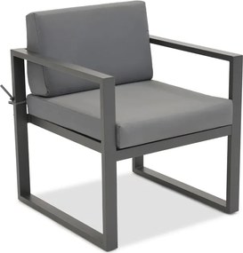 Merlo aluminium tuinset voor 5 personen Garden Point antraciet