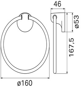 Haceka Aspen handdoekring chroom