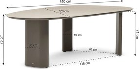 Dining Tuintafel  240 x 120 cm Zand/Beige Weave