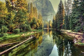 Foto Yosemite Valley Landscape and River, California, zodebala