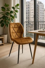 Sesel Fluwelen Stoel met Zwarte Poten