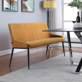 House of Rebels Eetkamerbank - Beau - 150 cm - Velvet - Okergeel - House of Rebels