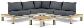 Loungeset 5 personen Aluminium/Teak Taupe Lifestyle Garden Furniture Vittoria